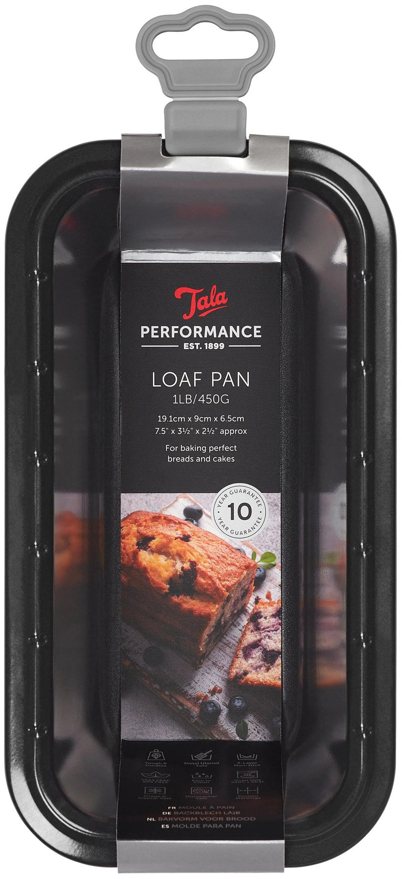 Backform Cake, 20x10x6.6cm, Antihaft in Schwarz präsentiert im Onlineshop von KAQTU Design AG. Backform / Backblech ist von Tala