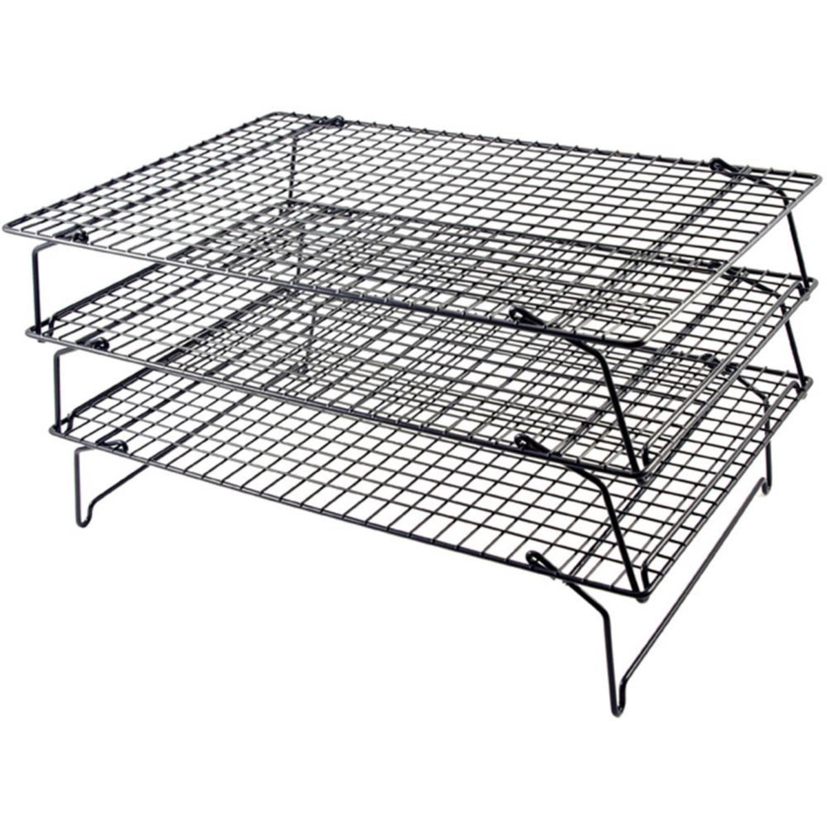 3 stufiges Kuchenauskühlgitter 40x25cm in Schwarz präsentiert im Onlineshop von KAQTU Design AG. Backutensilien ist von Tala