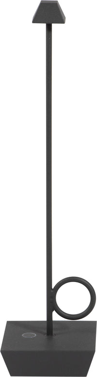 Broggi Bugia Lampe wiederaufladbar, grau 8x8cm H32cm
