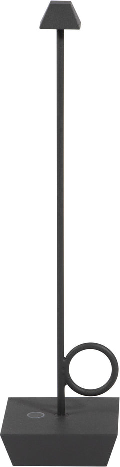 Broggi Bugia Lampe wiederaufladbar, grau 8x8cm H32cm