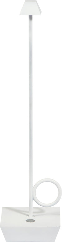 Broggi Bugia Lampe wiederaufladbar, weiss 8x8cm H32cm