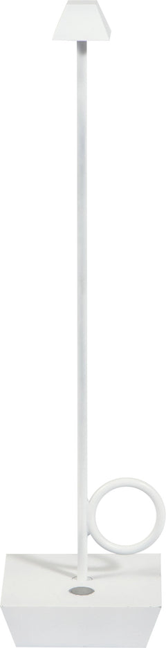 Broggi Bugia Lampe wiederaufladbar, weiss 8x8cm H32cm