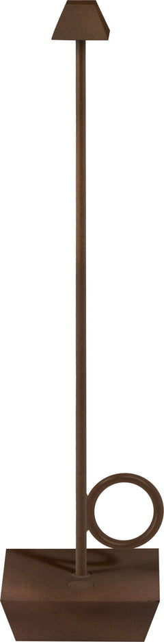 Broggi Bugia Lampe wiederaufladbar, rost 8x8cm H32cm