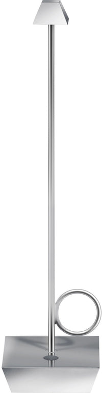 Broggi Bugia Lampe wiederaufladbar, verchromt 8x8cm H32cm