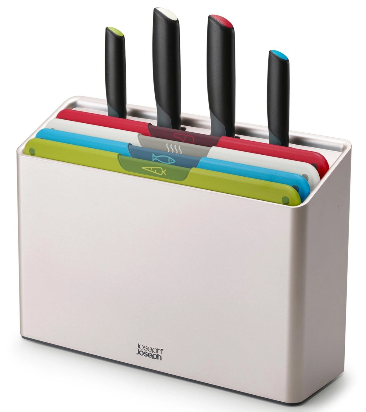 Folio Icon Plus 8tlg. Messerset multicolor in Mehrfarbig präsentiert im Onlineshop von KAQTU Design AG. Schneidbrett ist von Joseph Joseph