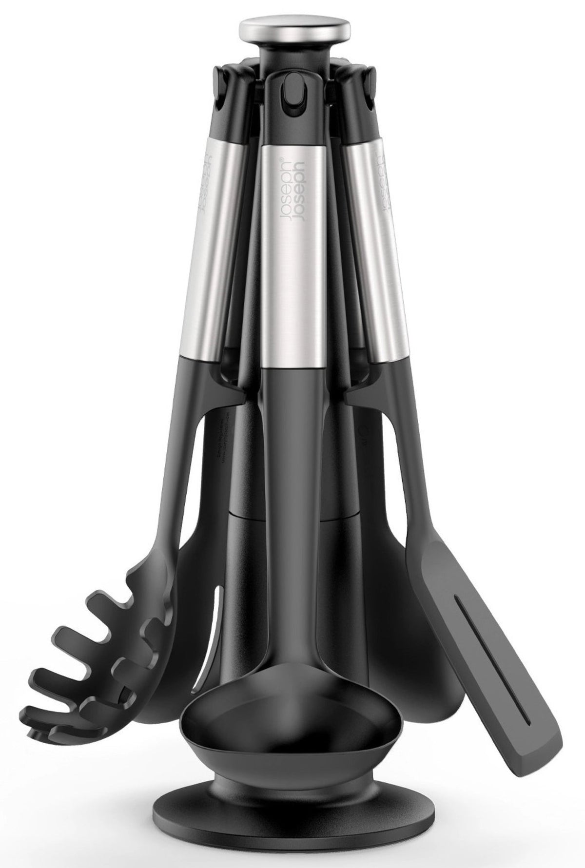 Elevate Karussell 5tlg. Silikon/Stahl in Schwarz präsentiert im Onlineshop von KAQTU Design AG. Kochbesteck ist von Joseph Joseph