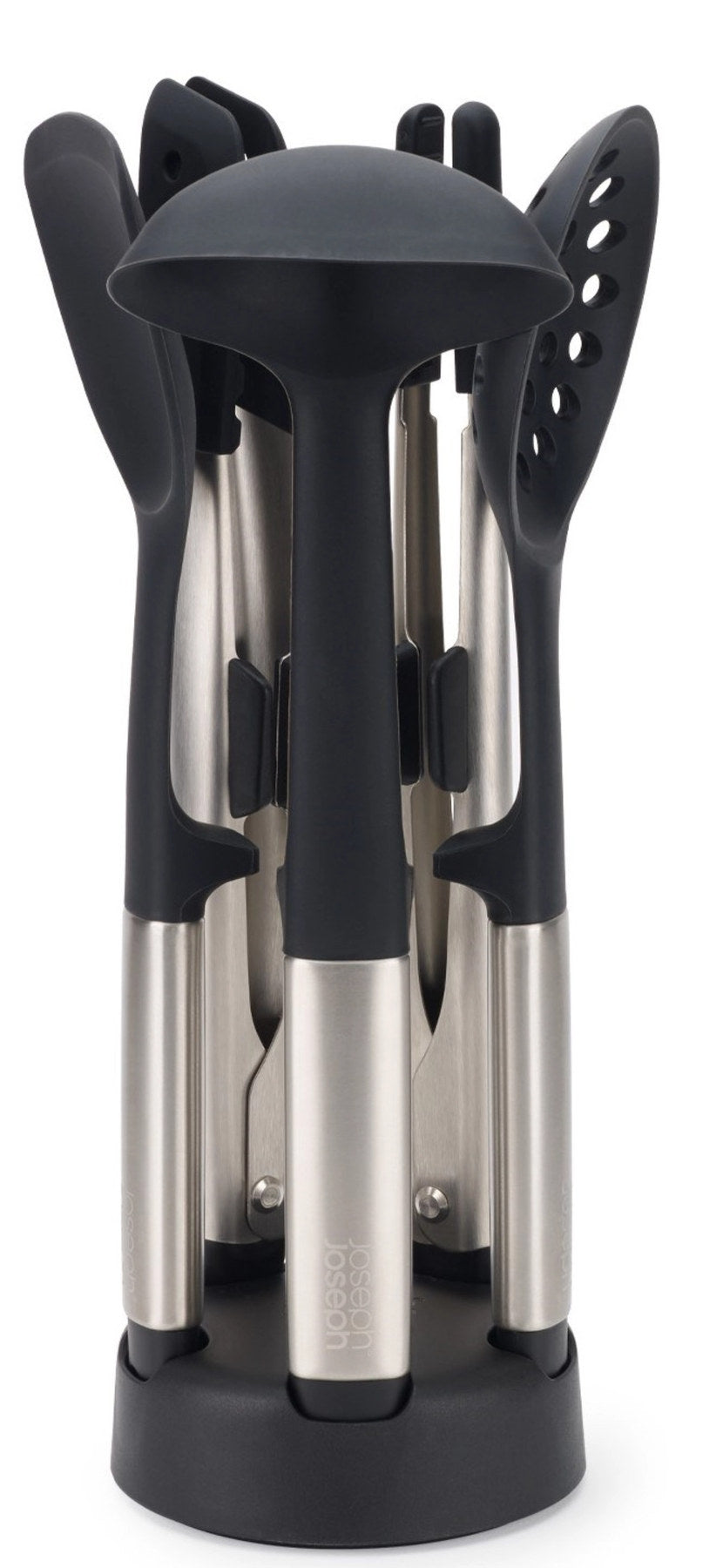 Elevate Fusion 5tlg. Silikonset mit Ständer in Schwarz präsentiert im Onlineshop von KAQTU Design AG. Kochbesteck ist von Joseph Joseph