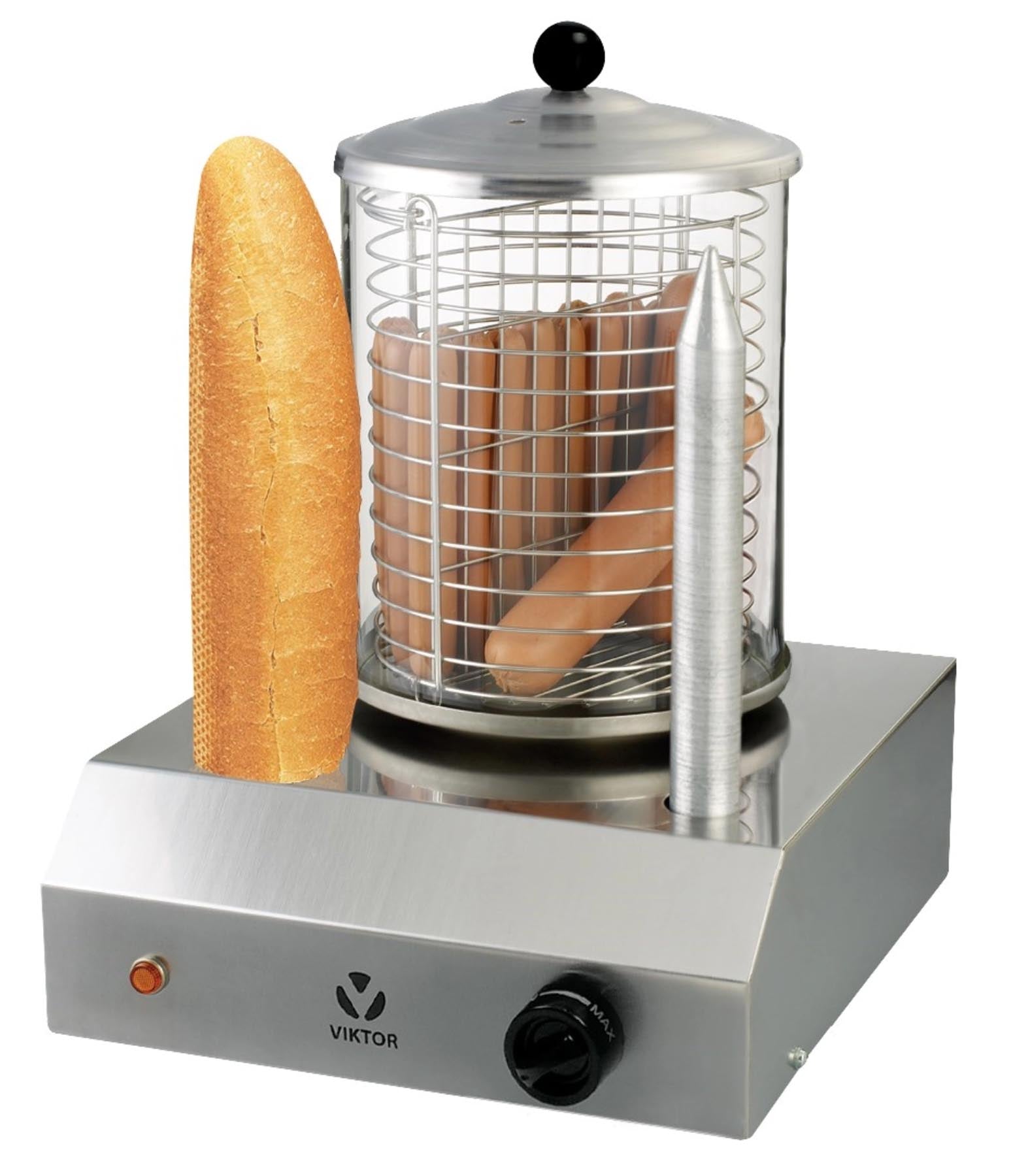 Hot Dog Maschine mit 2 Brothaltern in Silber präsentiert im Onlineshop von KAQTU Design AG. Küchengerät ist von Lagotto