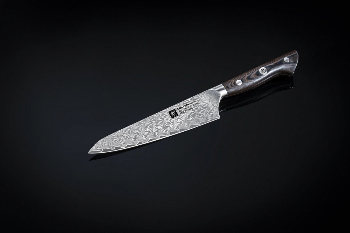 Tanrei Kochmesser 200mm in Schwarz präsentiert im Onlineshop von KAQTU Design AG. Damastmesser ist von Zwilling Kitchen