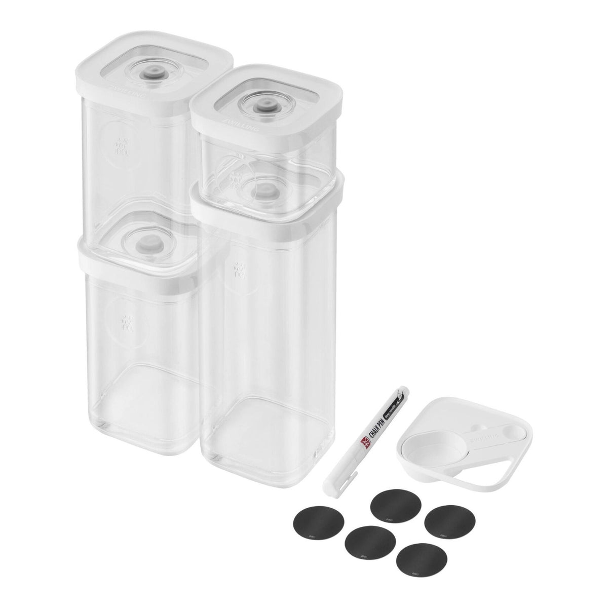 6tlg Cube Box Set S transparent-weiss in Transparent präsentiert im Onlineshop von KAQTU Design AG. Aufbewahrungsbeutel ist von Zwilling