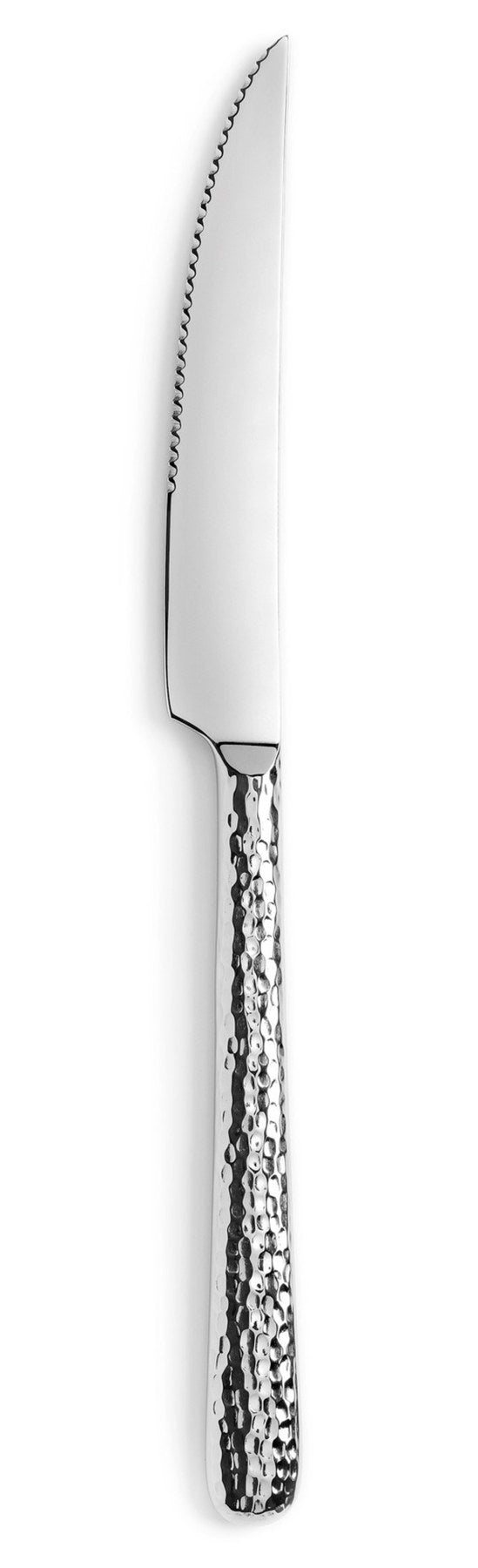 Courchevel Steakmesser edelstahl martele in Silber präsentiert im Onlineshop von KAQTU Design AG. Besteck ist von Revol