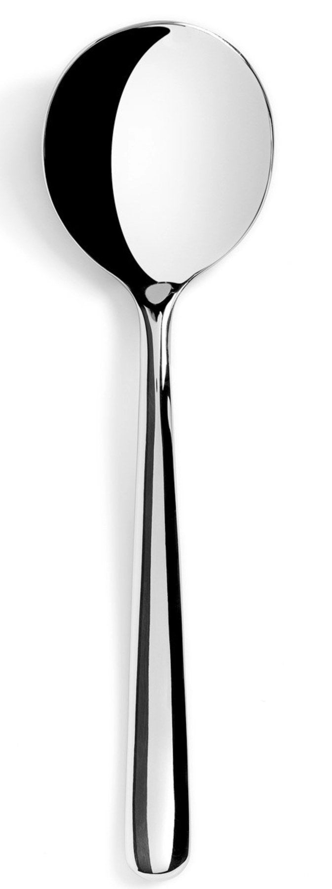 Courchevel Suppen-/Creme-Löffel edelstahl glänzend in Silber präsentiert im Onlineshop von KAQTU Design AG. Besteck ist von Revol