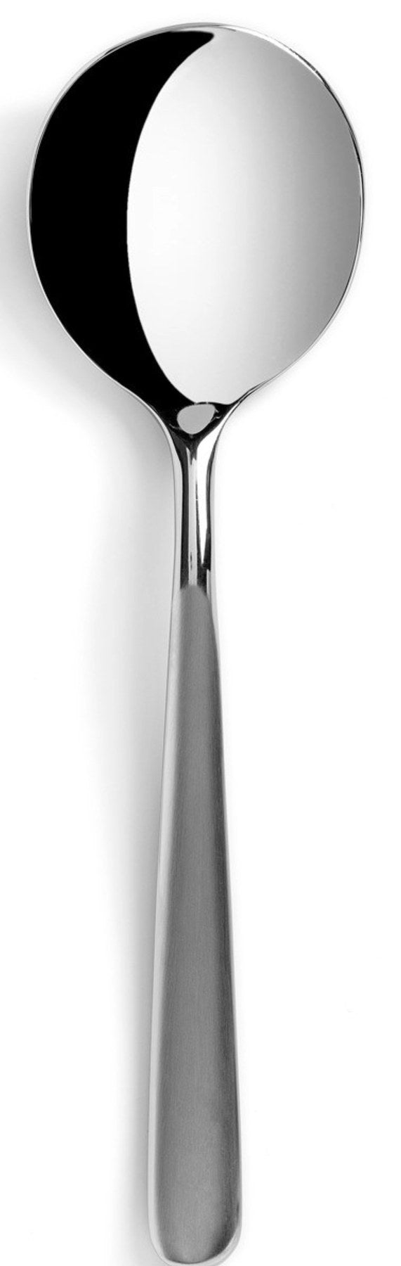 Courchevel Suppen-/Creme-Löffel edelstahl matt in Silber präsentiert im Onlineshop von KAQTU Design AG. Besteck ist von Revol