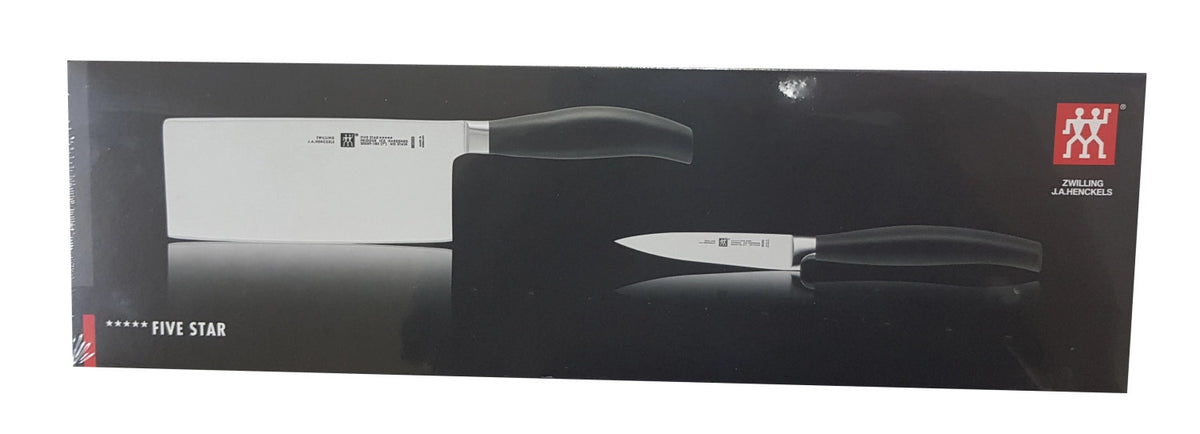 2tlg. Twin Five Star Messerset (Chin.+Gem) in Schwarz präsentiert im Onlineshop von KAQTU Design AG. Küchenmesser ist von Zwilling