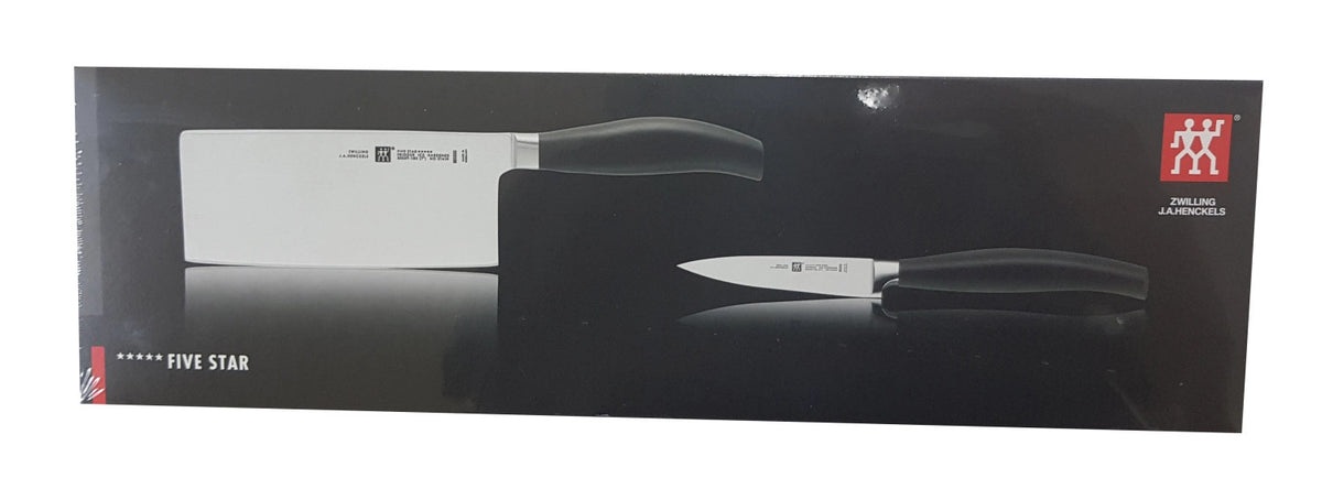 2tlg. Twin Five Star Messerset (Chin.+Gem) in Schwarz präsentiert im Onlineshop von KAQTU Design AG. Küchenmesser ist von Zwilling