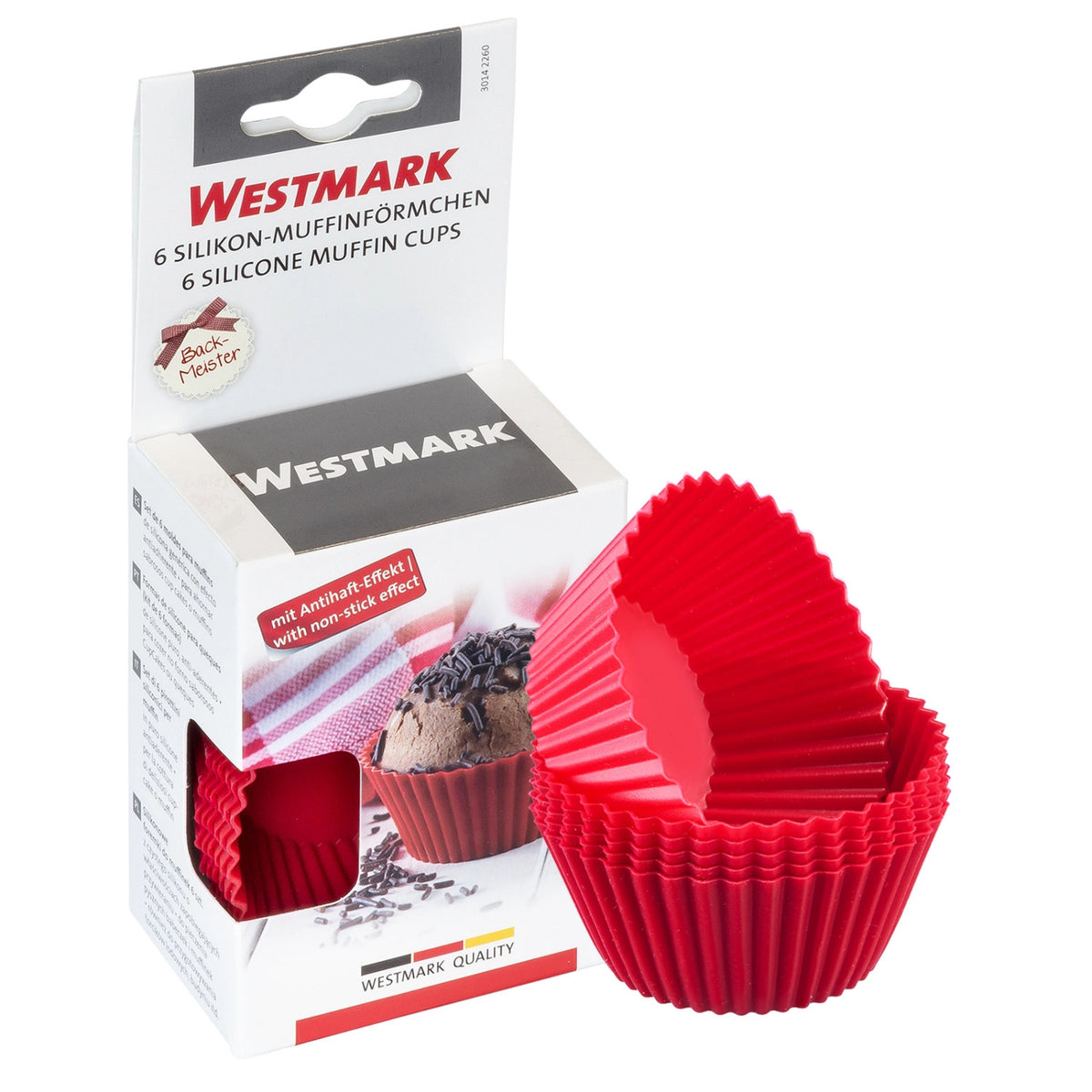 6 Stk. Silikon-Muffinformen, D7cm, Rot in Rot präsentiert im Onlineshop von KAQTU Design AG. Backform / Backblech ist von Westmark