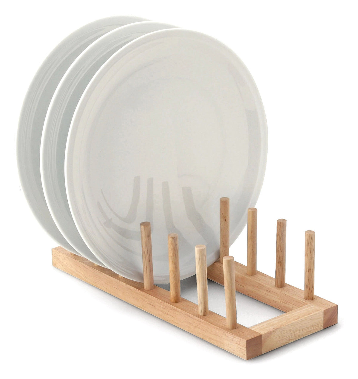 Gummibaum Tellerständer für 6 Teller, 30x12x9 cm in Braun präsentiert im Onlineshop von KAQTU Design AG. Teller ist von Continenta