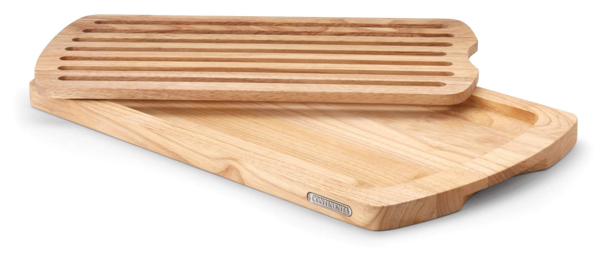 Gummibaum Brotschneidebrett geölt, 45x26x2 cm in Braun präsentiert im Onlineshop von KAQTU Design AG. Schneidbrett ist von Continenta