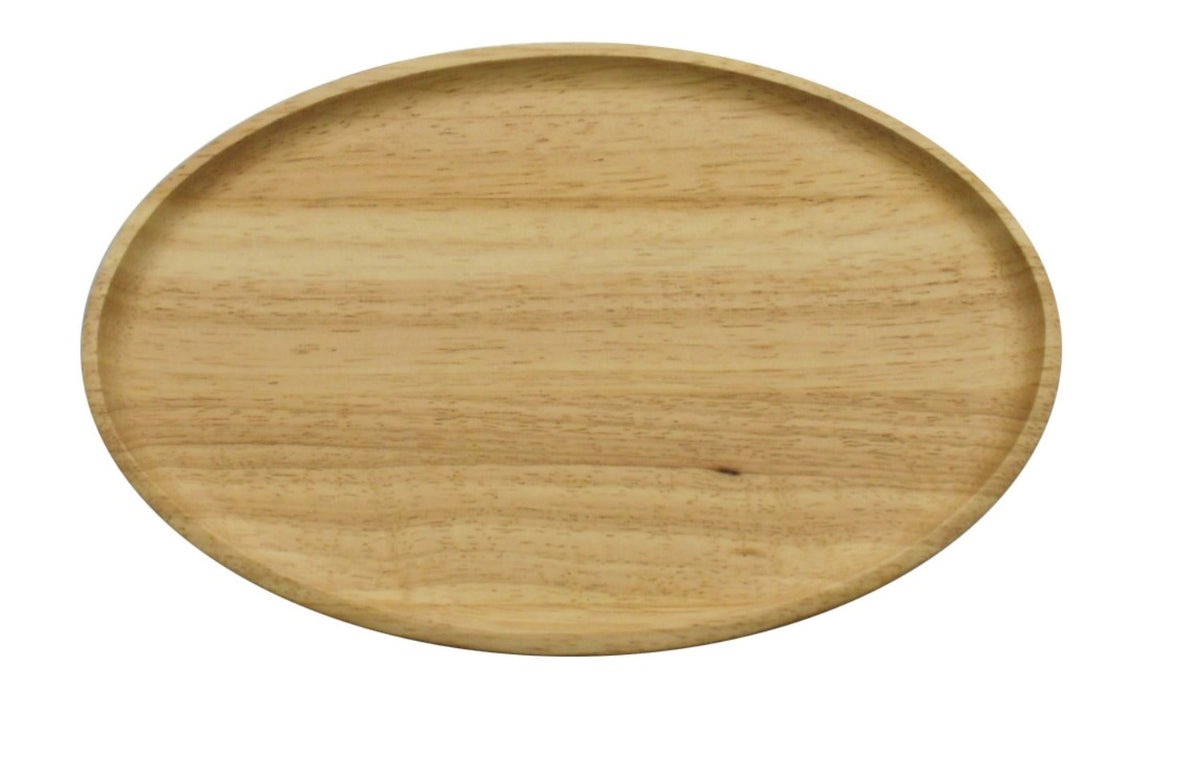 Gummibaum Tablett oval, 36.5x25x2 cm in Braun präsentiert im Onlineshop von KAQTU Design AG. Tablett ist von Continenta