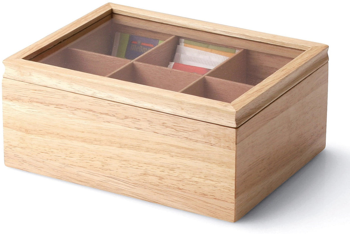 Gummibaum Teebox, 23x17.5x10 cm in Braun präsentiert im Onlineshop von KAQTU Design AG. Aufbewahrungsbehälter ist von Continenta