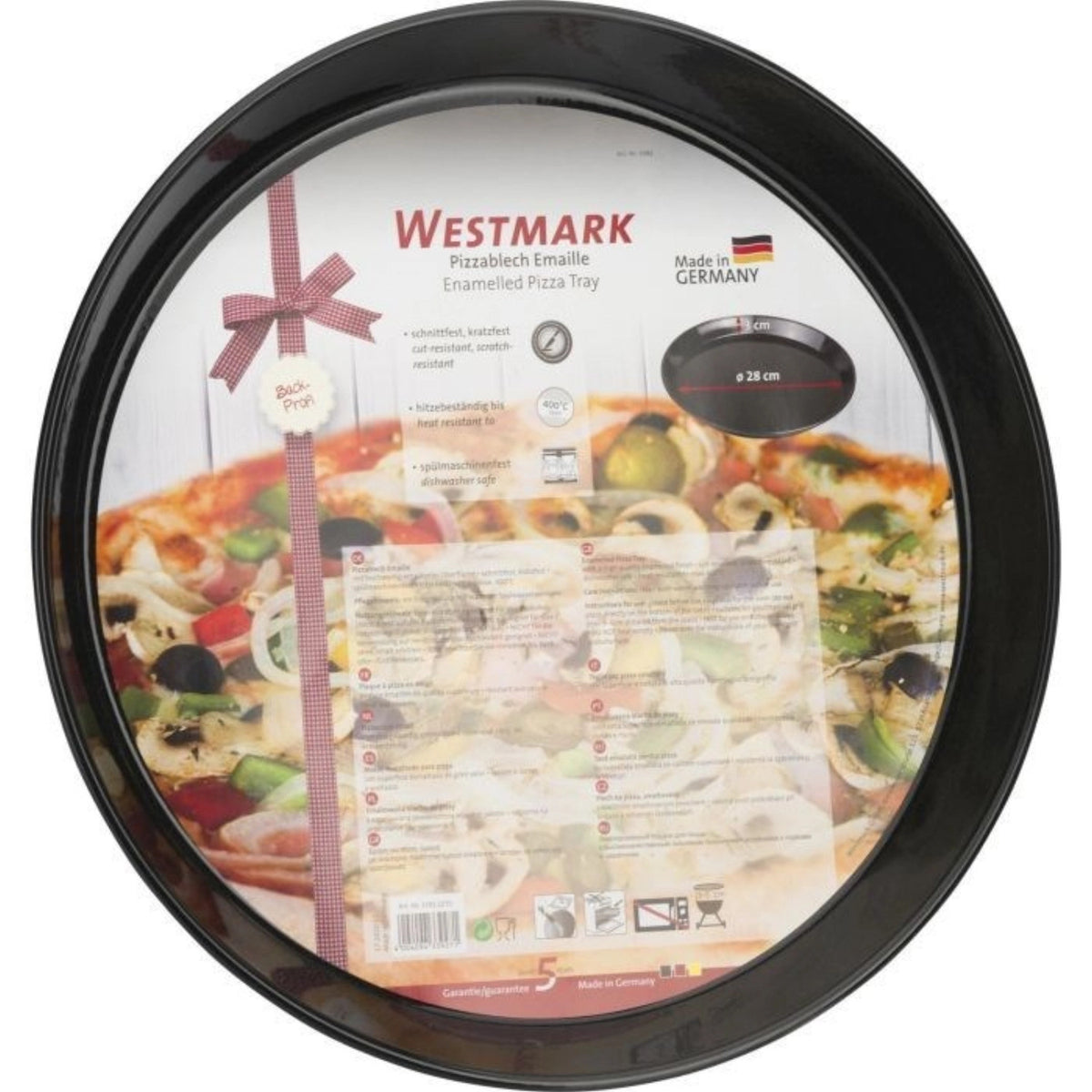 Pizza-, Wähenblech Emaille, D28cm H 3cm in Schwarz präsentiert im Onlineshop von KAQTU Design AG. Pizza ist von Westmark