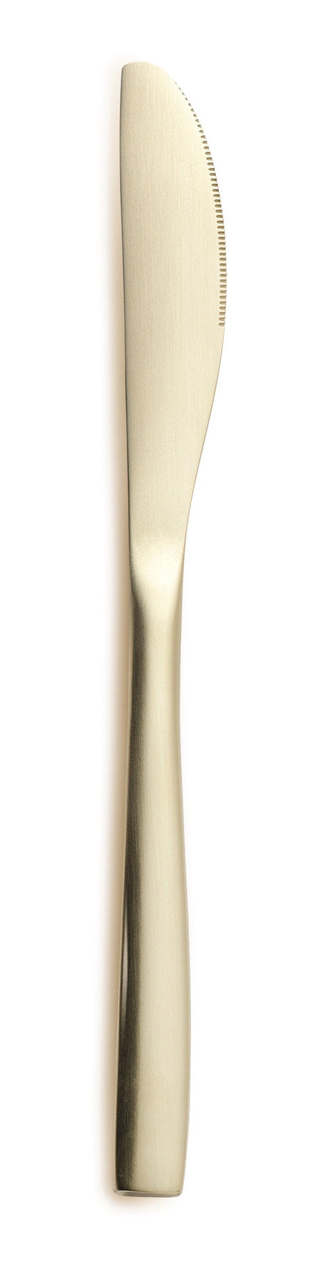 Barcelona Tafelmesser 18/0 Champagne matt in Gold präsentiert im Onlineshop von KAQTU Design AG. Besteck ist von Comas