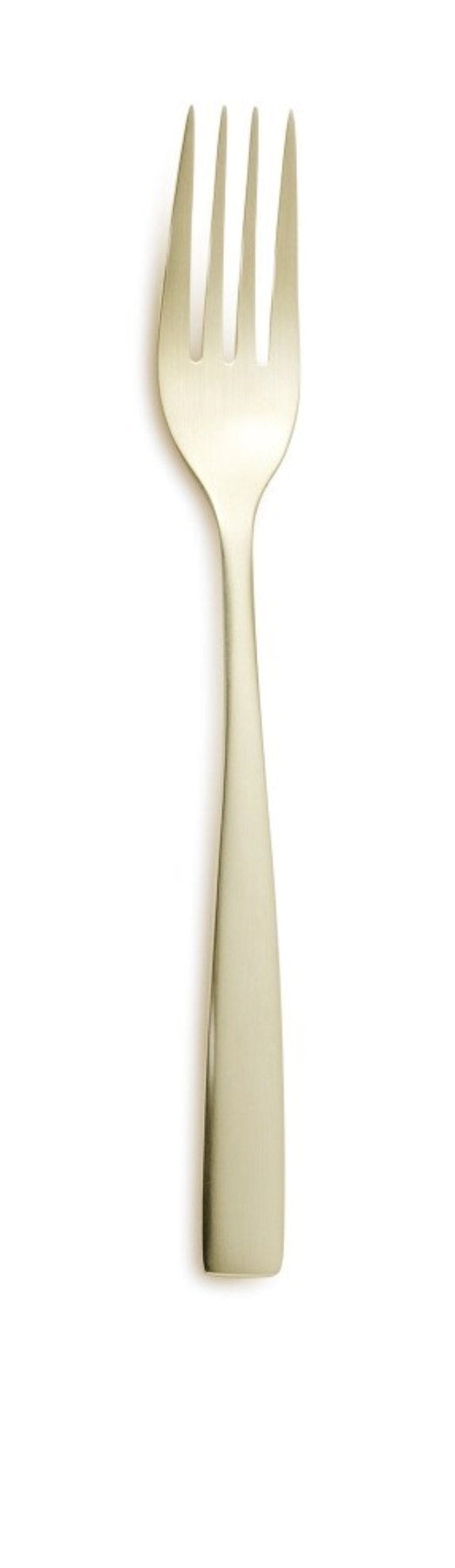 Barcelona Dessertgabel 18/0 Champagne matt in Gold präsentiert im Onlineshop von KAQTU Design AG. Besteck ist von Comas