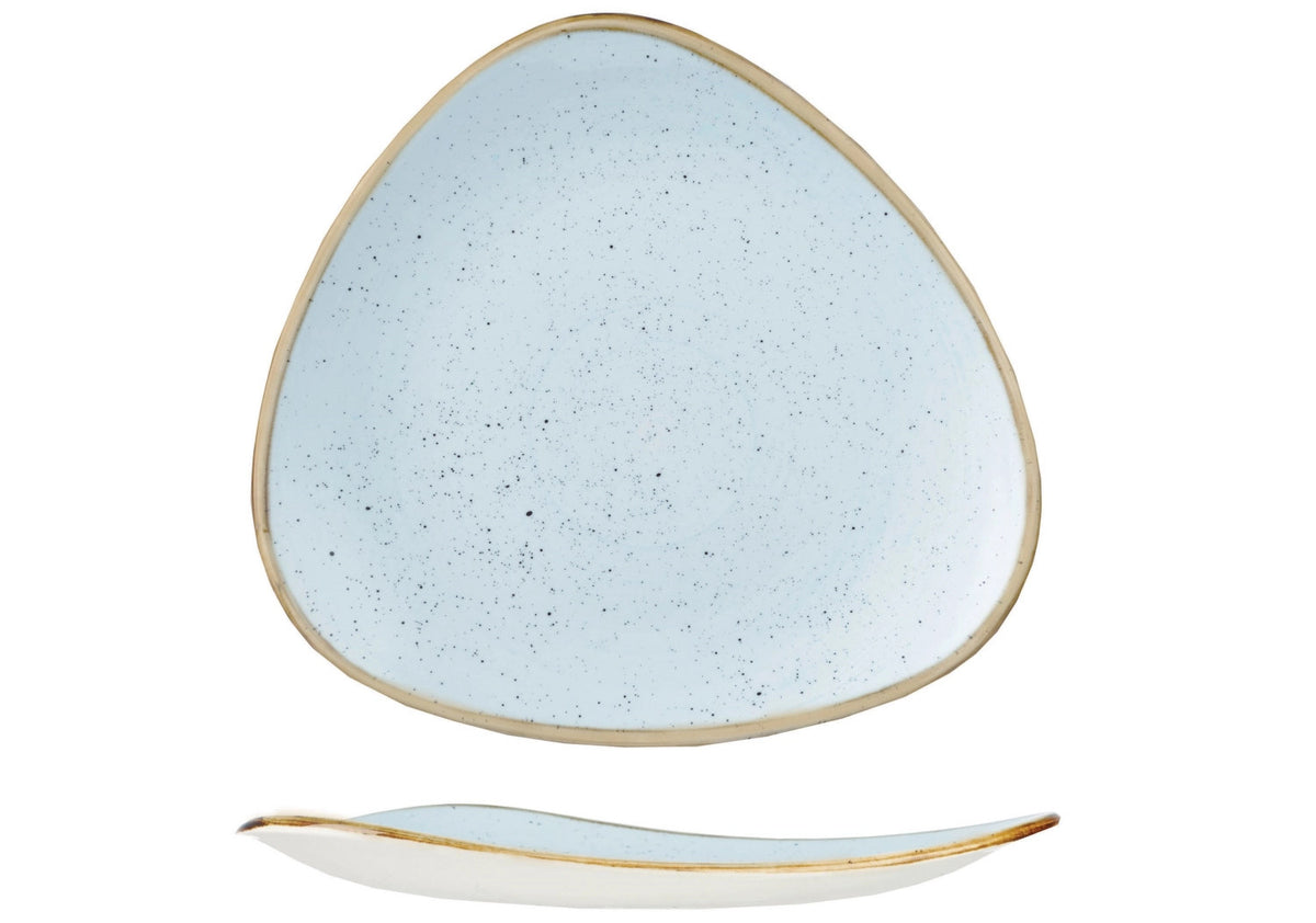 Stonecast Duck Egg Blue Triangel Teller flach 22.9cm in Blau präsentiert im Onlineshop von KAQTU Design AG. Teller ist von Churchill