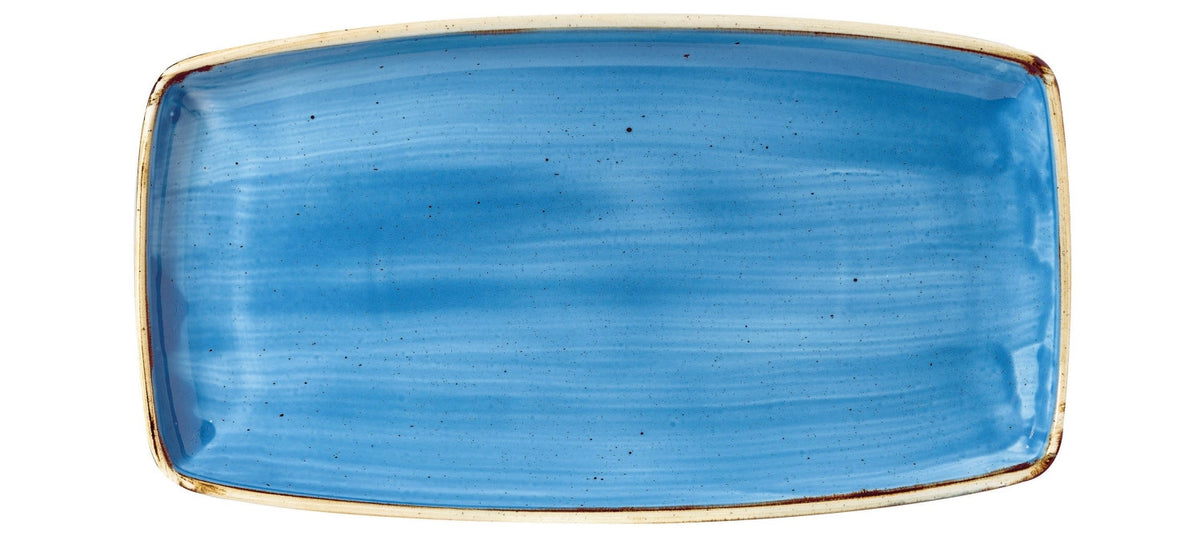 Stonecast Cornflower Blue Platte rechteckig 29.5x15cm in Blau präsentiert im Onlineshop von KAQTU Design AG. Platte ist von Churchill