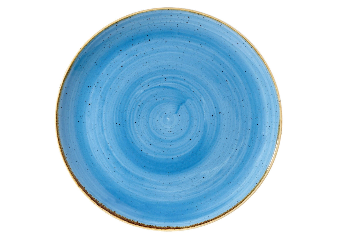 Stonecast Cornflower Blue Coupe Teller flach 28.8cm in Blau präsentiert im Onlineshop von KAQTU Design AG. Teller ist von Churchill