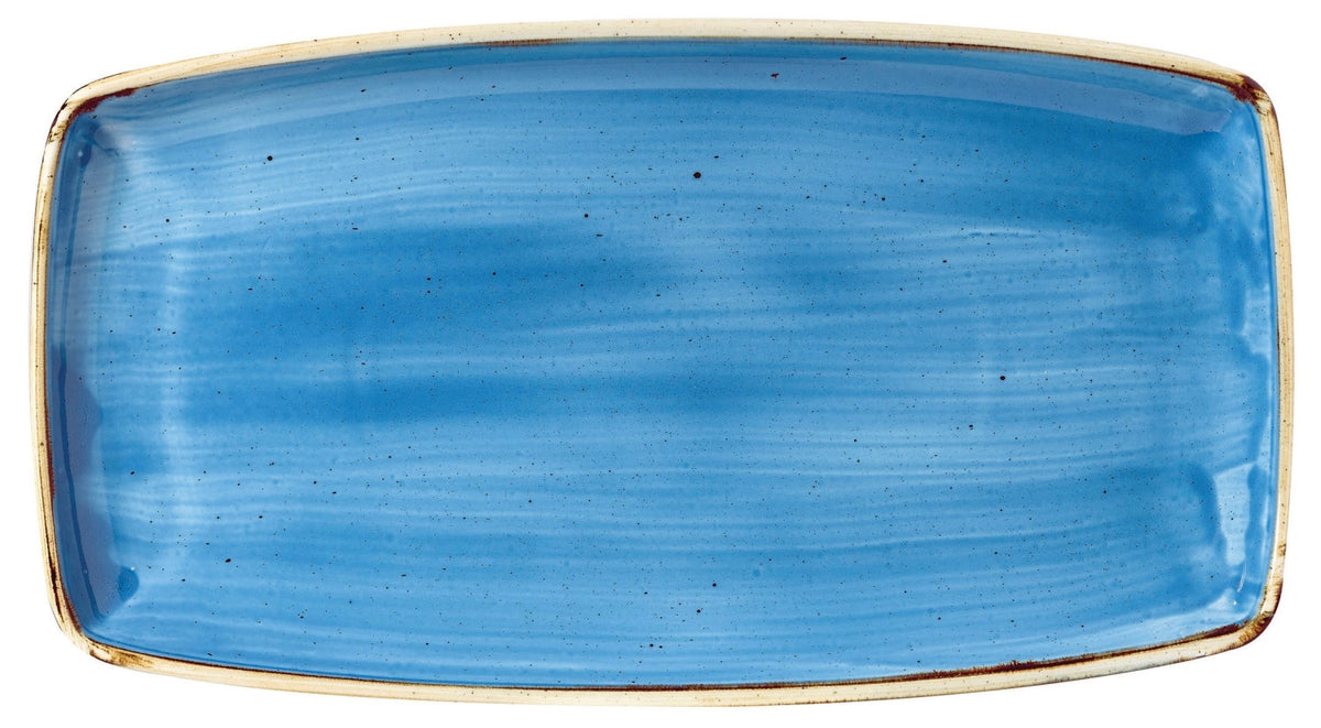 Stonecast Cornflower Blue Platte rechteckig 35x18.5cm in Blau präsentiert im Onlineshop von KAQTU Design AG. Platte ist von Churchill