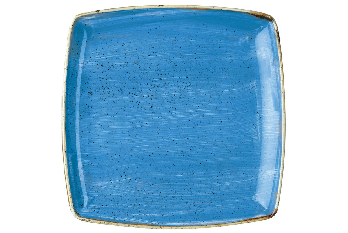 Stonecast Cornflower Blue Platte quadratisch 26.8x26.8cm in Blau präsentiert im Onlineshop von KAQTU Design AG. Platte ist von Churchill