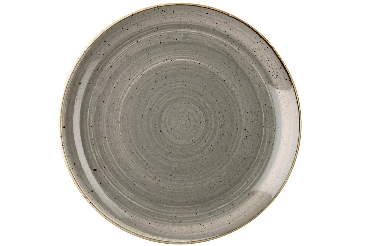 Stonecast Peppercorn Grey Coupe Teller flach 28.8cm in Silber präsentiert im Onlineshop von KAQTU Design AG. Teller ist von Churchill