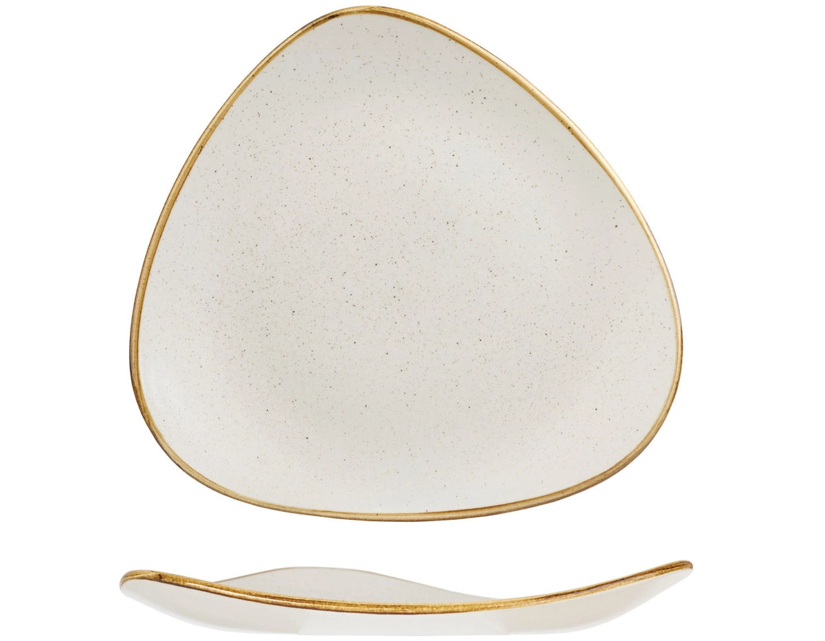 Stonecast Barley White Triangel Teller flach 26.5cm in Weiss präsentiert im Onlineshop von KAQTU Design AG. Teller ist von Churchill