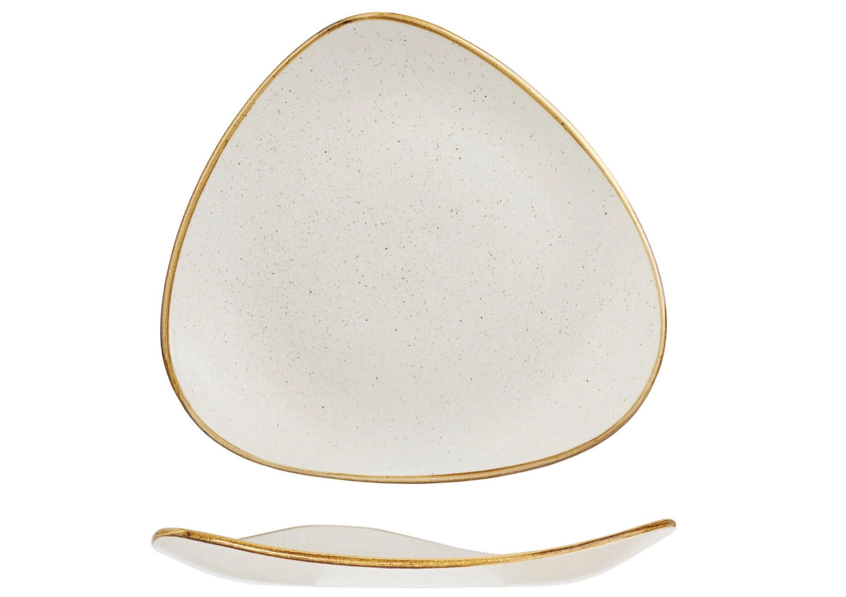 Stonecast Barley White Triangel Teller flach 19.2cm in Weiss präsentiert im Onlineshop von KAQTU Design AG. Teller ist von Churchill