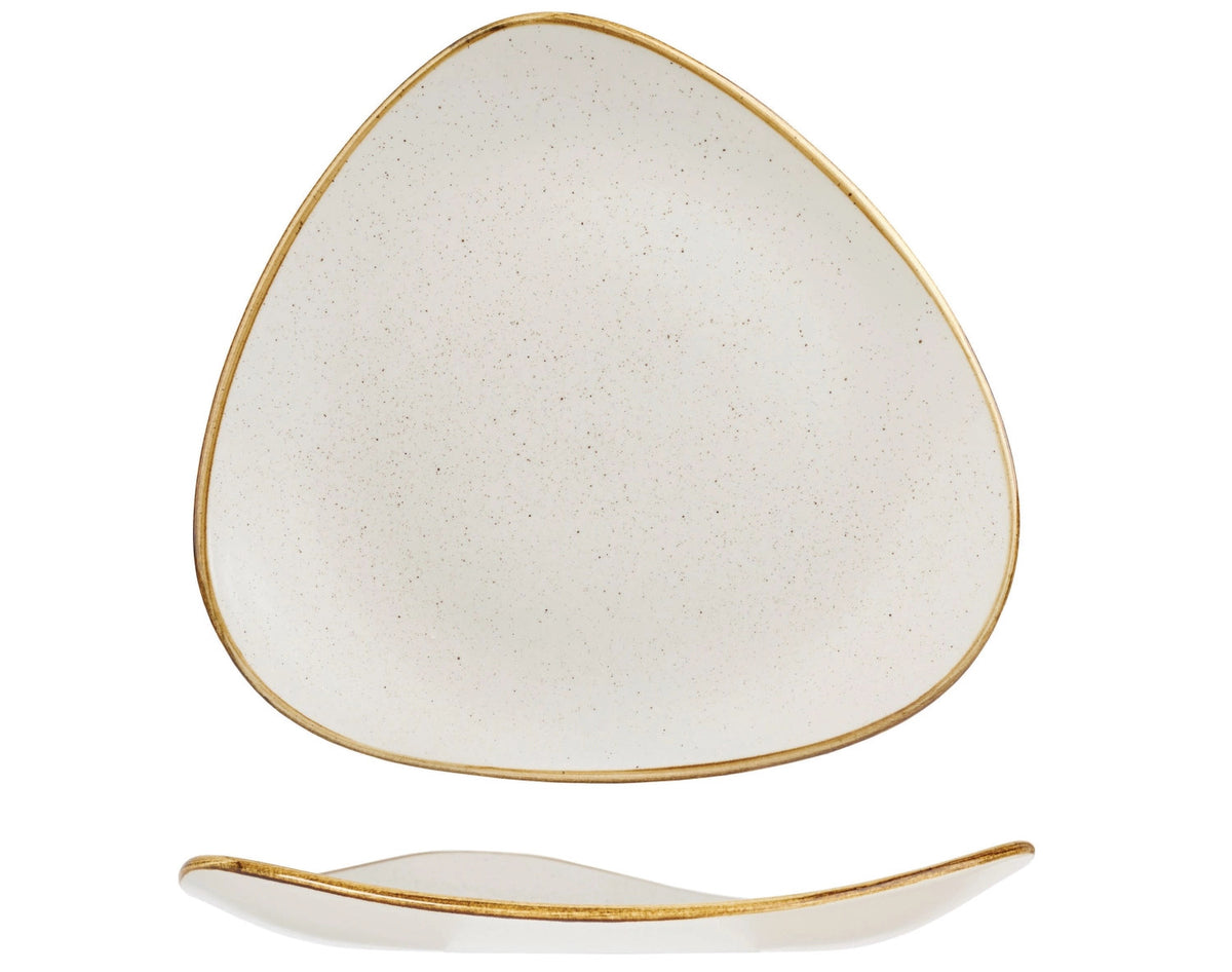 Stonecast Barley White Triangel Teller flach 31.1cm in Weiss präsentiert im Onlineshop von KAQTU Design AG. Teller ist von Churchill