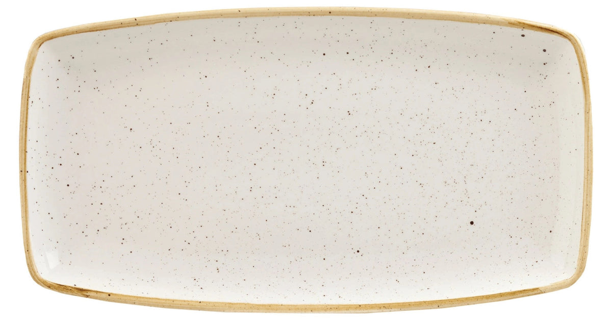 Stonecast Barley White Platte rechteckig 35x18.5cm in Weiss präsentiert im Onlineshop von KAQTU Design AG. Platte ist von Churchill
