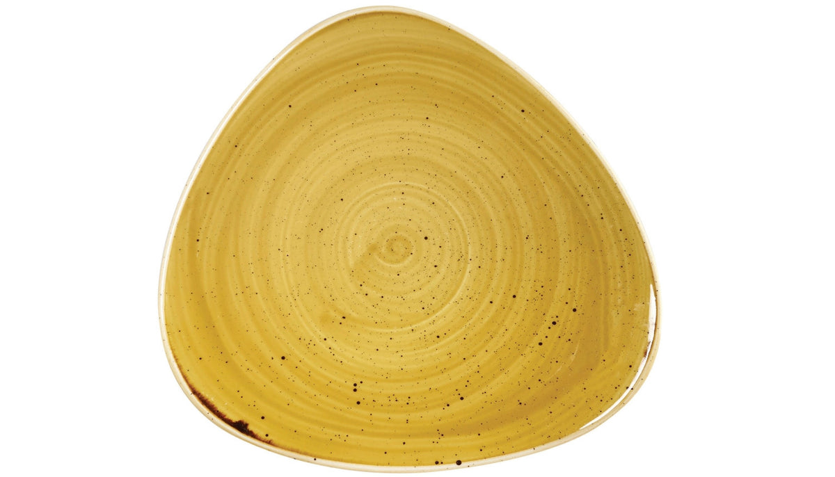Stonecast Mustard Yellow Triangel Teller flach 22.9cm in Gelb präsentiert im Onlineshop von KAQTU Design AG. Teller ist von Churchill