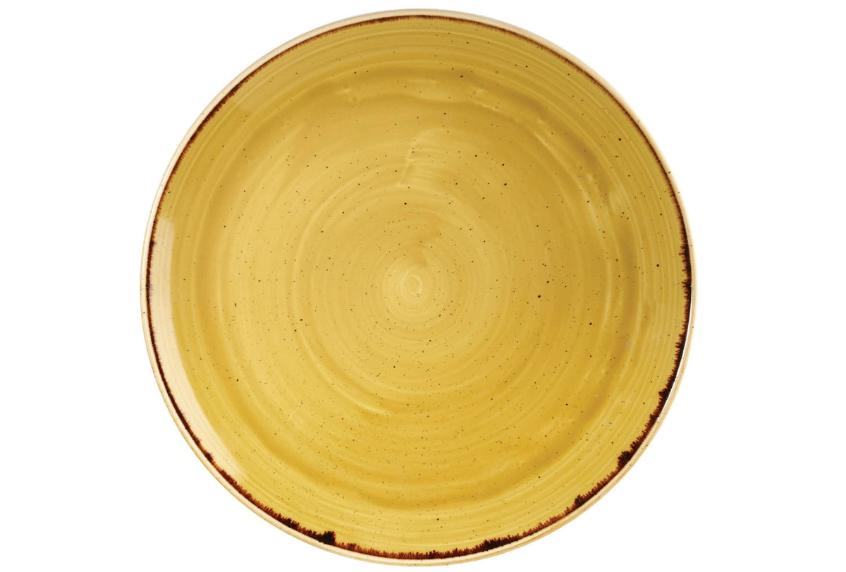 Stonecast Mustard Yellow Coupe Teller flach 28.8cm in Gelb präsentiert im Onlineshop von KAQTU Design AG. Teller ist von Churchill