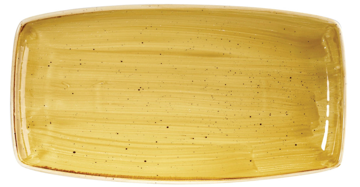 Stonecast Mustard Yellow Platte rechteckig 35x18.5cm in Gelb präsentiert im Onlineshop von KAQTU Design AG. Platte ist von Churchill