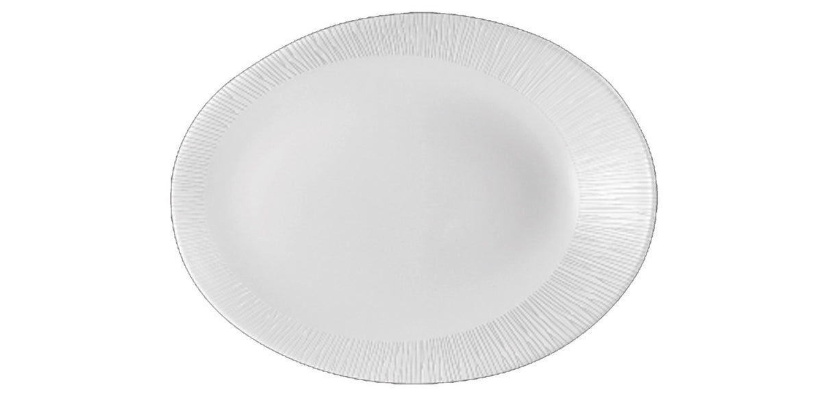 Bamboo White Teller oval 29x22.7x3.8cm in Weiss präsentiert im Onlineshop von KAQTU Design AG. Teller ist von Churchill
