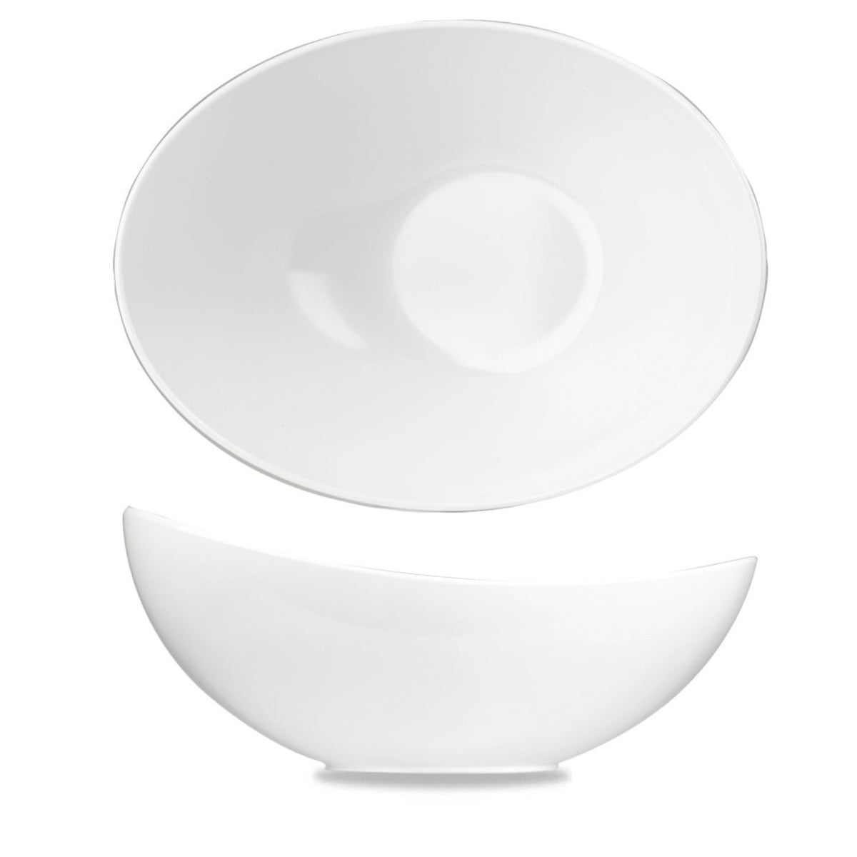 Alchmey Melamine White Moonstone Buffet Schüssel 35.5x25x18c in Weiss präsentiert im Onlineshop von KAQTU Design AG. Schüssel ist von Churchill