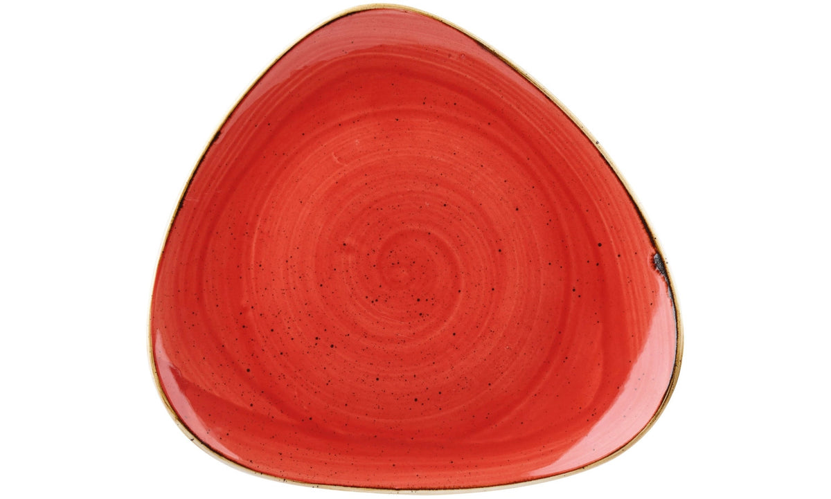 Stonecast Berry Red Triangel Teller flach 22.9cm in Rot präsentiert im Onlineshop von KAQTU Design AG. Teller ist von Churchill