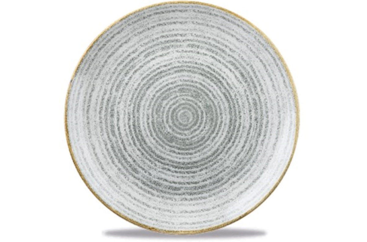 S.P. Homespun Stone Grey Coupe Teller flach 28.8cm in Silber präsentiert im Onlineshop von KAQTU Design AG. Teller ist von Churchill