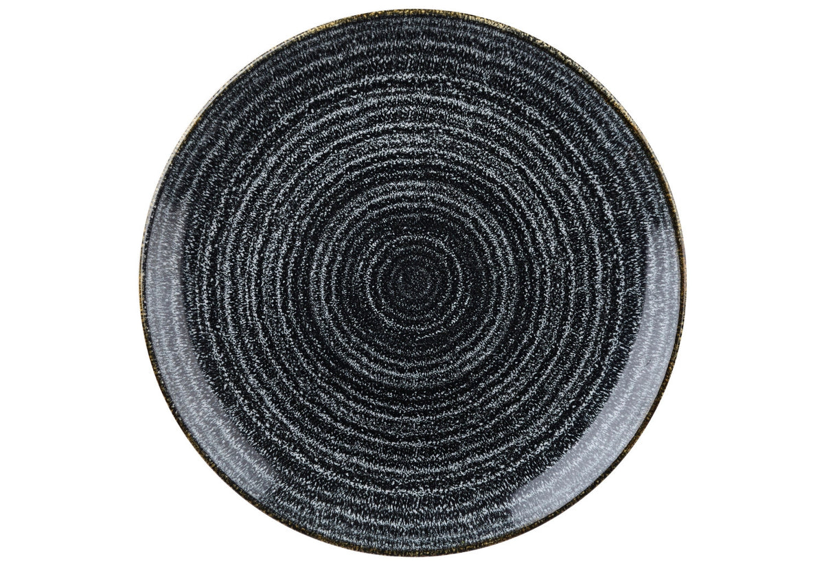 S.P. Homespun Charcoal Black Coupe Teller flach 16.5cm in Schwarz präsentiert im Onlineshop von KAQTU Design AG. Teller ist von Churchill