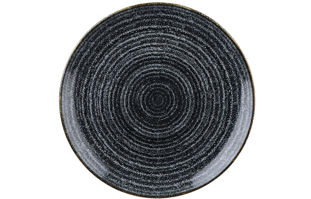 S.P. Homespun Charcoal Black Coupe Teller flach 26cm in Schwarz präsentiert im Onlineshop von KAQTU Design AG. Teller ist von Churchill