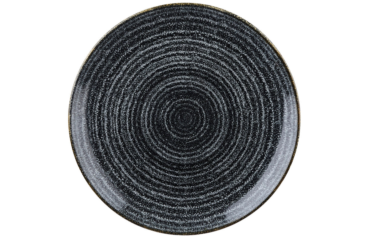 S.P. Homespun Charcoal Black Coupe Teller flach 28.8cm in Schwarz präsentiert im Onlineshop von KAQTU Design AG. Teller ist von Churchill