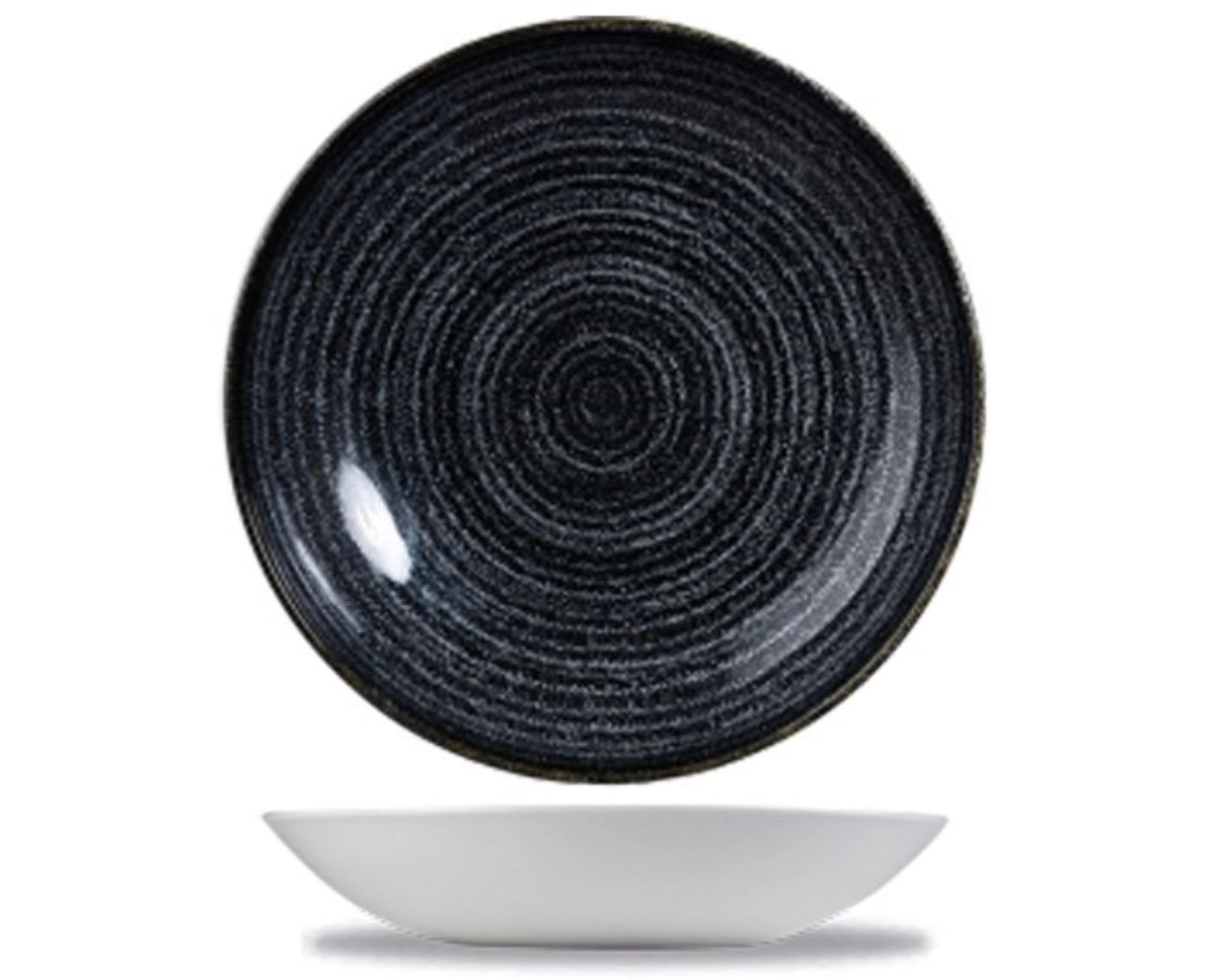 S.P. Homespun Charcoal Black Coupe Teller tief 24.8cm in Schwarz präsentiert im Onlineshop von KAQTU Design AG. Teller ist von Churchill