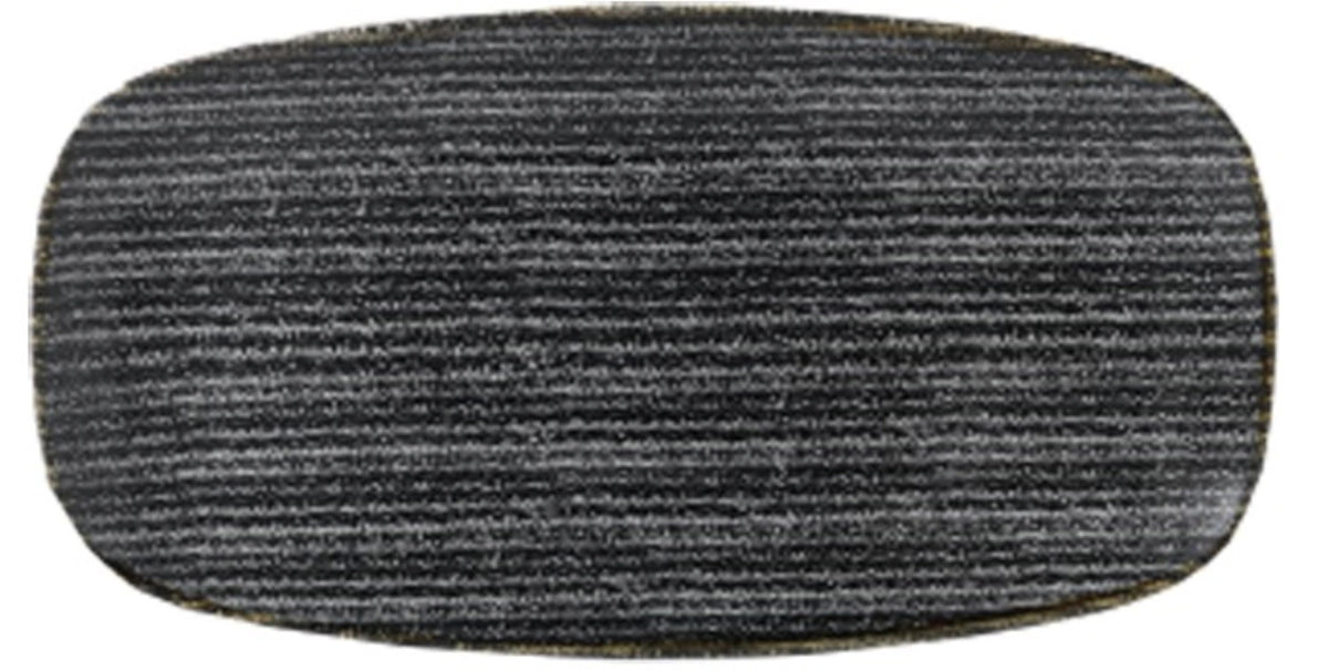 S.P. Homespun Charcoal Black Platte rechteckig 29.8x15.3cm in Schwarz präsentiert im Onlineshop von KAQTU Design AG. Platte ist von Churchill