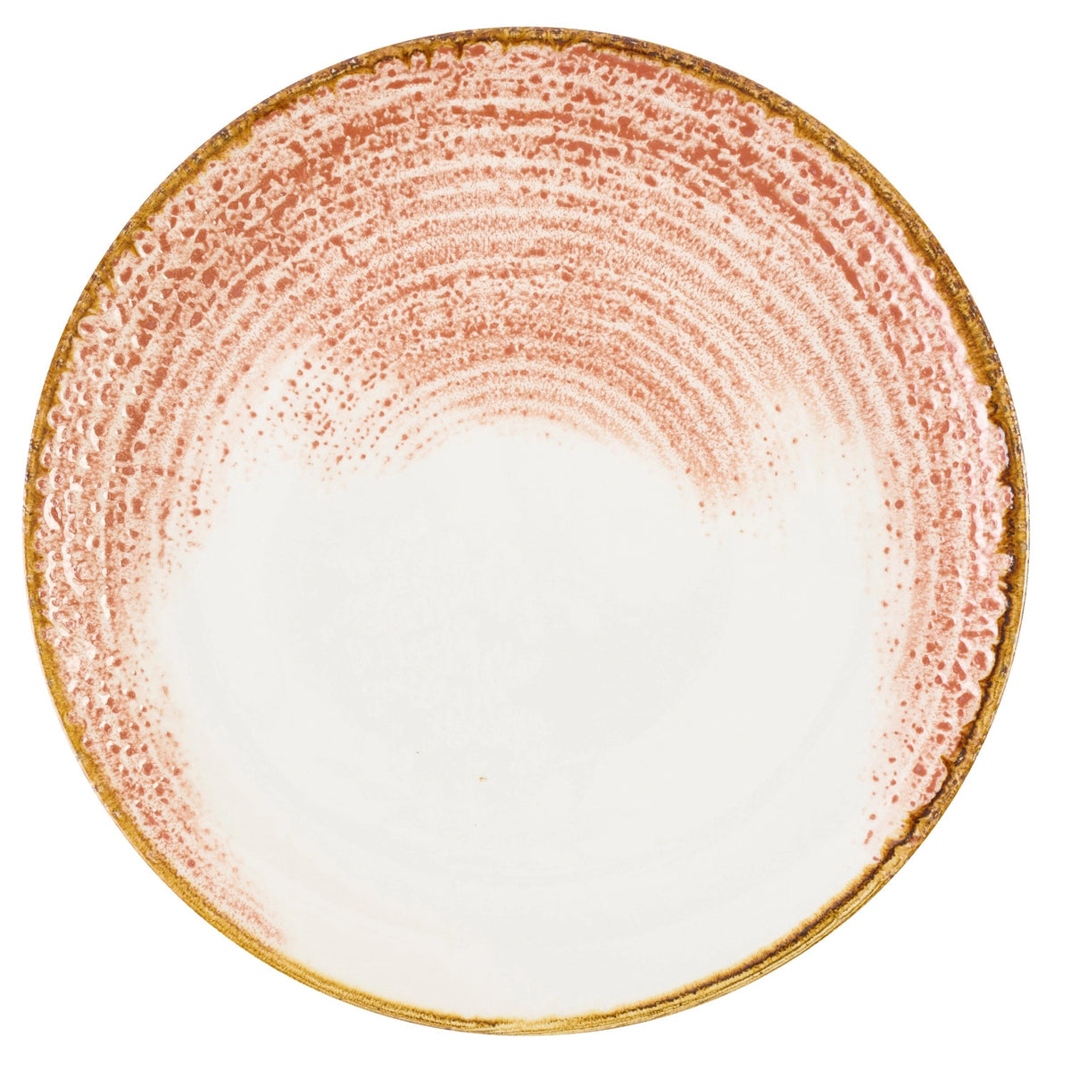 Roter flacher Coupe-Teller Homespun Accents Coral aus Keramik von Churchill